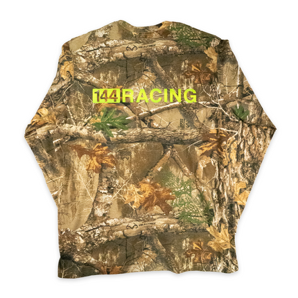 1/1: Camo on neon - hand printed, smooth two-color ink faded print. no two are the same.