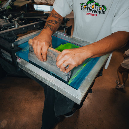 1/1: Grey on Green - hand printed, smooth two-color ink faded print. no two are the same.