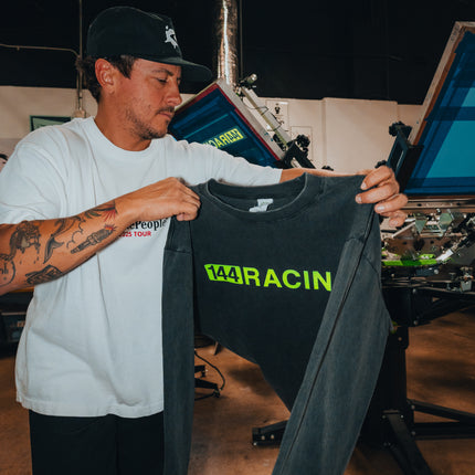 1/1: Gren on Black - hand printed, smooth two-color ink faded print. no two are the same.