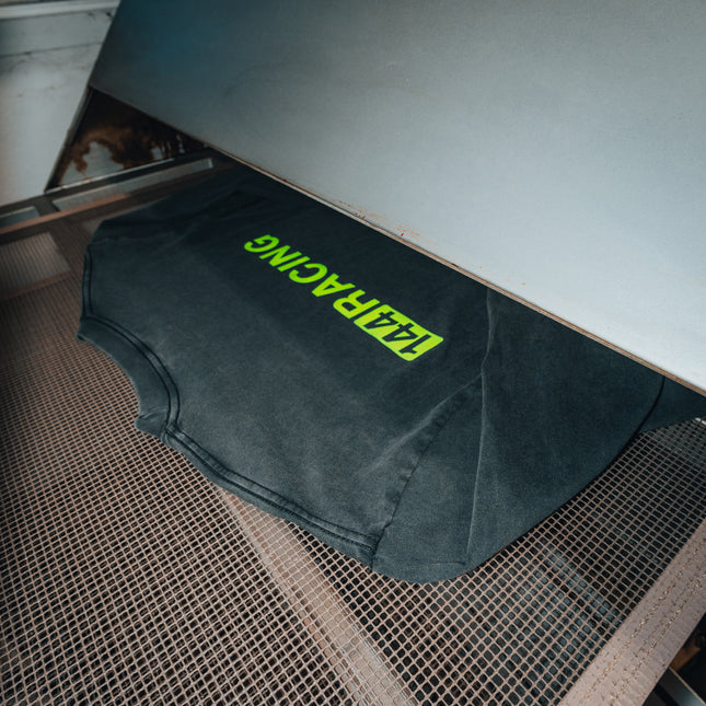 1/1: Grey on Green - hand printed, smooth two-color ink faded print. no two are the same.