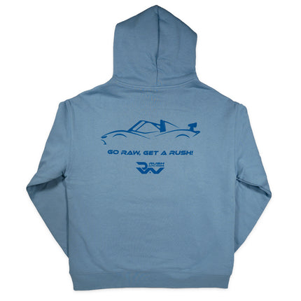 RUSH RAW Heavyweight Hoodie – Powder Blue