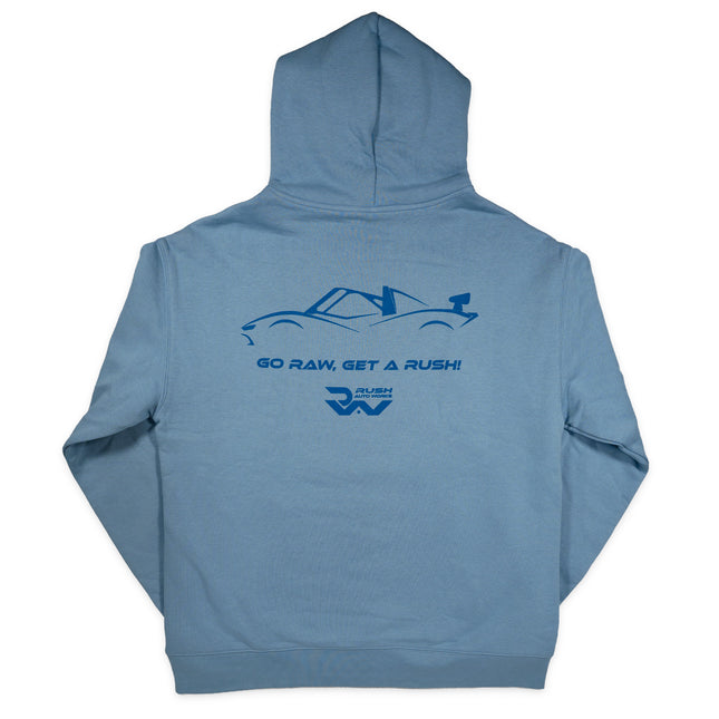 RUSH RAW Heavyweight Hoodie – Powder Blue