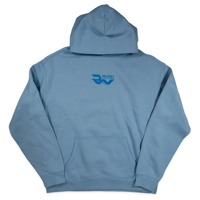 RUSH RAW Heavyweight Hoodie – Powder Blue